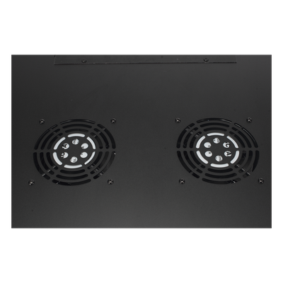 Gabinete de Pared 19 in / 6U / Profundidad 455 mm / Carga 60 kg / Puerta Perforada / 2 Ventiladores / Panel Cepillo