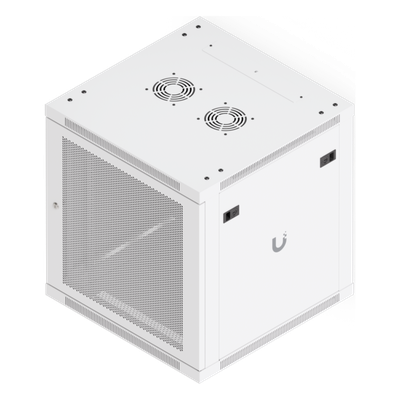 Gabinete Rack 12U / Montaje en Pared / Profundidad Ajustable 448-508 mm / Capacidad 80 kg / Ventilación Integrada / Puerta Perforada