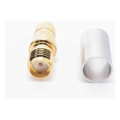 Conector RF / SMA Hembra Inverso / Anillo Plegable / Compatibilidad RG-8/X, LMR-240 / Oro/Oro/Teflón