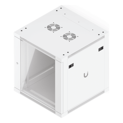 Gabinete Rack 12U / Montaje en Pared / Profundidad 600 mm / Puerta Vidrio Templado / Carga 80 kg (176 lb) / Ventilación Integrada