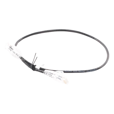 Cable de Parcheo Slim UTP / Cat6A / 0.5 m (1.64 ft) / 28 AWG / Negro