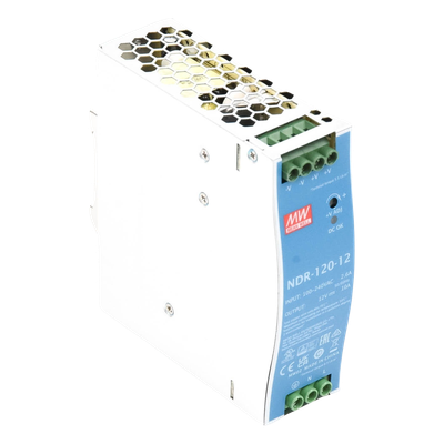 Fuente de poder industrial / 120 W / 12 Vcc / 10 A / Entrada 90~264 VCA / Riel DIN / 1.57 x 4.93 x 4.47 in