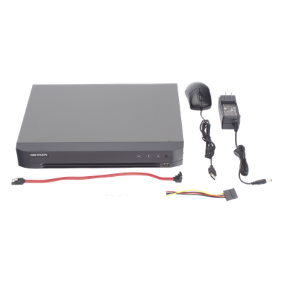 DVR Pentahíbrido / 16 Canales Combinados / 8 TurboHD + 8 IP / 4K UHD / AcuSense / Reconocimiento Facial / Audio por Coaxitron / H.265+