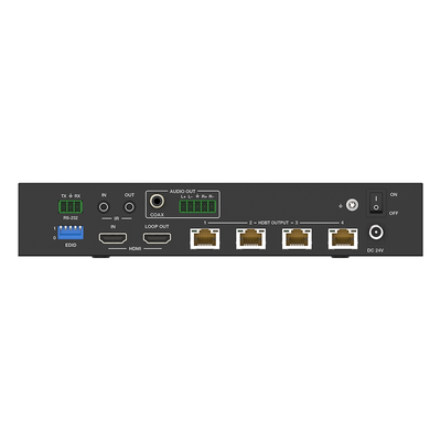 Splitter HDMI HDBaseT / 1x4 Distribución / 4K@60Hz 4:4:4 / Alcance 120 m (393.7 ft) en 4K / 150 m (492.1 ft) en 1080p / PoC / Audio Extraíble / EDID Avanzado / IR y RS232
