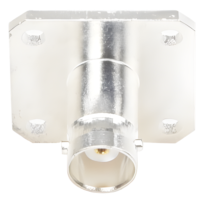 Conector BNC Hembra / Soldable para Chasis / 4 Perforaciones 18 mm (0.59 ft) / Compatible UG-177/U