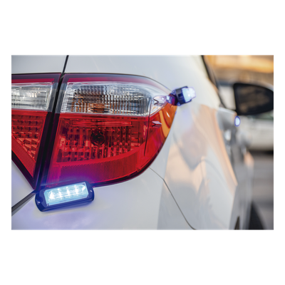 Luz Auxiliar Ultra Brillante / 4 LEDs Gen III / Azul / 10-30 VCC / 23 Patrones / 3.88 x 1.33 x 0.98 in