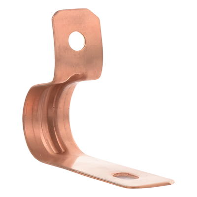 Abrazadera de Cobre / 23.90 mm Base / 254 mm Largo / 62.49 mm Altura / Fijación de Cable a Pared