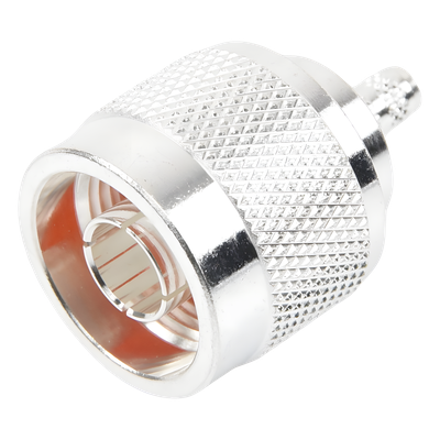 Conector Coaxial N Macho / Anillo Plegable / Cable RG-142/U / Cuerpo Bronce Plateado / Contacto Oro / Aislante Teflón