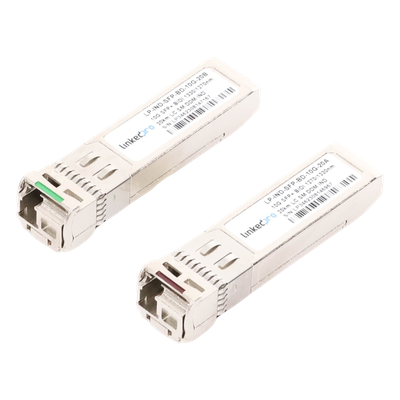 Transceptor Óptico Industrial SFP+ / 10 Gbps / Bidireccional Monomodo / 20 km (12.4 mi) / LC/UPC Simplex / DDM / Rango -40 a 85 °C