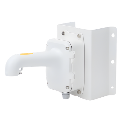 Montaje de Esquina con Caja de Conexión / Compatible Domos PTZ / Aleación de Aluminio y Acero / Carga 10 kg (22 lb) / Adaptador AC 24V 3A / IP para Exterior
