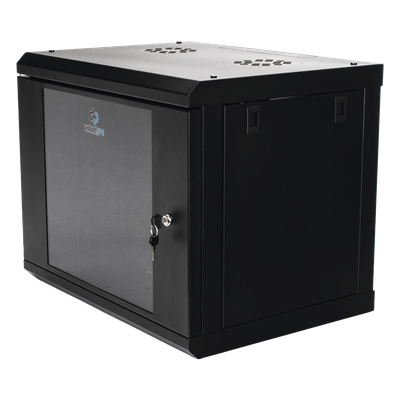 Gabinete de Pared 9U / Cristal Templado / 455 mm Profundidad (1.49 pies) / Acero Reforzado