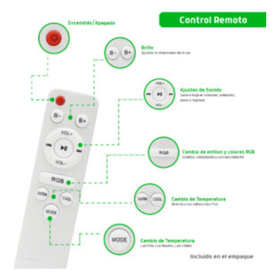 Luminario LED RGB / 40W / 3000 Lúmenes / Control Bluetooth / Temperatura Ajustable / 85-265V AC