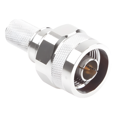 Conector Coaxial N Macho / Ensamble Plegable / Pin Cautivo No Soldable / 50 Ohm / PTFE / Cables RG8-LMR400