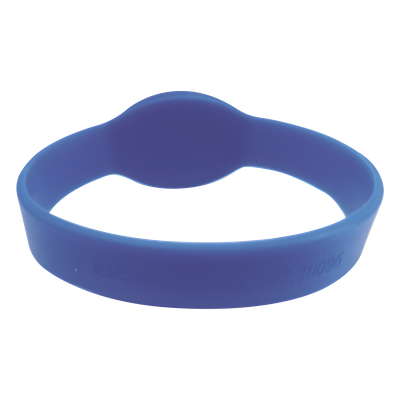 Brazalete de Proximidad / 125 kHz EM / 74 mm Diámetro / 2.43 pies / Wiegand 26 bits / Silicona Resistente al Agua / Azul