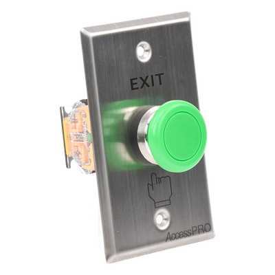 Botón de Salida de Uso Rudo / Contacto NO/NC/COM / Acero Inoxidable / 10A 125-250 VCA / 500,000 Accionamientos / -20°C a 55°C