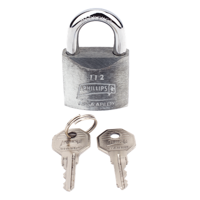 Candado Metálico de Gancho Corto / Acero Cementado Niquelado / Llave PH-32 / 4 Pernos de Combinación / Anti-Palanca / Barreno para Agua