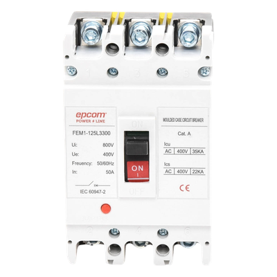 Protector Térmico Trifásico / 50 A / 690 V CA / Capacidad de Ruptura 125 A / Conductores 50 mm / -5°C a +40°C