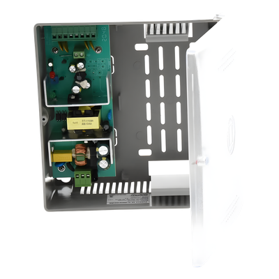 Fuente de Poder con Gabinete / 4 Salidas / 11-15 Vcc / 5 A / Entrada 96-264 Vca / Protección Sobrecorriente y Cortocircuito / LED Estado