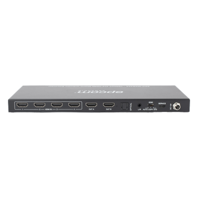 Matriz HDMI / 4 Entradas x 2 Salidas / 4K2K@60Hz / HDR / YCbCr 4:4:4 / HDCP 2.2 / 18 Gbps / Extractor de Audio / Downscaling 4K a 1080p