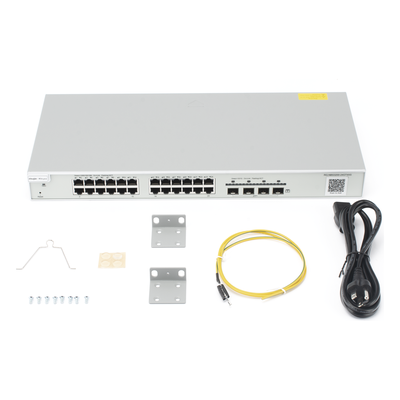 Switch Administrable Capa 2 / 24 Puertos Gigabit / 4 SFP+ 10Gb / Conmutación 128 Gb/s / Sin Ventilador / Protección 6 kV