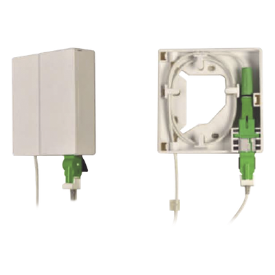Caja Terminal de Fibra Óptica / Roseta Interior / Acoplador SC/APC / IP30 / 86 x 86 x 23 mm / Cable Drop hasta 4 mm