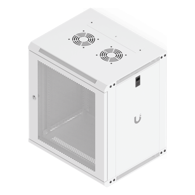 Gabinete Rack 12U / Montaje en Pared / Profundidad 450 mm (17.7") / Puerta Perforada / Ventilación Integrada 50 dB(A) / Paneles con Llave