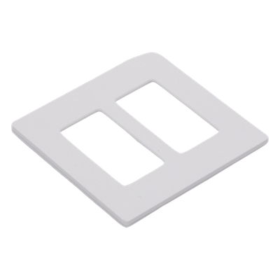 Placa de Pared 2 Espacios / Diseño Screwless / Perfil 7.6 mm / Acabado Snow Satinado / Compatible Lutron Maestro, Diva, Pico