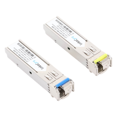 Transceptor Óptico Industrial SFP / Bidireccional Monomodo / 1.25 Gbps / 1310/1550 nm / LC/UPC Simplex / 20 km / Hot-Pluggable / DDM / 2 Piezas