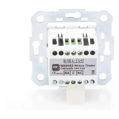 Módulo de Pared para Tirador de Baño / LED Indicador Rojo / Contacto NC Supervisado / IP54 / 12 VCC / 44 mm