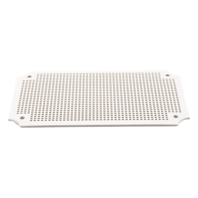 Placa Interna para Gabinete IP65 / ABS Resistente a Impactos / 250 x 160 mm / Instalación Torre, Poste o Pared / Optimizada para PoE y Baterías