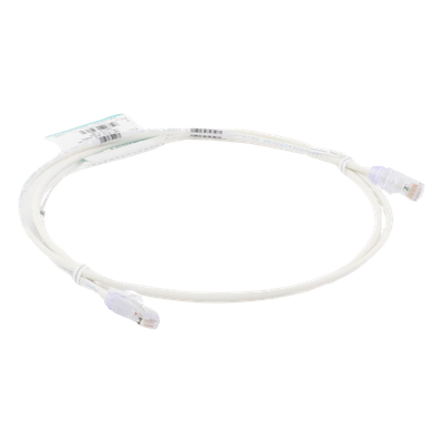 Cable de Parcheo Cat6 UTP / 28AWG Diámetro Reducido / 1.52 m (5 Pies) / PoE++ / LSZH-CM / Blanco Mate