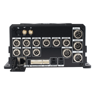 DVR Móvil / 8 Canales / 4 AHD 2 Megapixel + 4 IP / H.265 / HDD y SSD M.2 / 4G / WiFi / GPS / -40 a 70°C (-40 a 158°F)