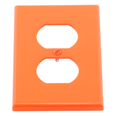 Tapa para Contacto Dúplex / Policarbonato / Naranja / Vertical / 4.63 x 2.88 x 0.25 in
