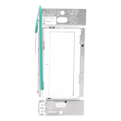 Interruptor de Pared On/Off / Doble Voltaje 120/277 V / 8 A Iluminación / 2 Hilos Sin Neutro / RF 431-437 MHz / Unipolar o Multilocalización