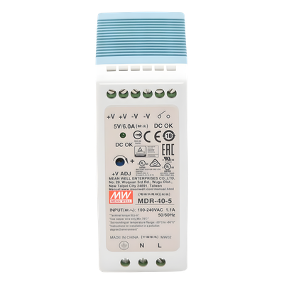 Fuente de Poder Industrial / Riel DIN / 5VCC 40W / Entrada Universal 85-264VAC / 1.31 x 3.54 x 3.94 in