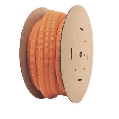 Tubo Corrugado Abierto / 1 in (25.4 mm) Diámetro / 30.5 m (100 ft) / Polietileno / Naranja / UL 94 HB / RoHS