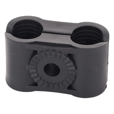 Sujetador Plástico para Cable Coaxial / Doble Fijación / 5/8" / Varilla Roscada 3/8" o M10 / ISO 9001:2015 y RoHS