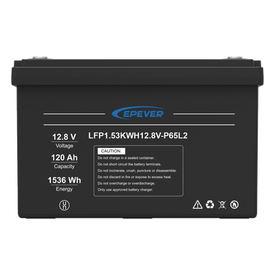 Batería LiFePO4 Ciclo Profundo / 12.8 Vcc / 120 Ah / 1.53 kWh / IP65 / 4000 Ciclos / Serie-Paralelo hasta 4 Unidades