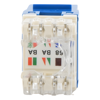 Jack Keystone RJ45 / Categoría 6 / Terminación 110 de Impacto / UTP 8P8C / 22-26 AWG / Azul