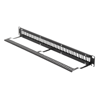 Patch Panel / 24 Puertos / 1U Rack / Acero al Carbono / Barra Organizadora / 19"