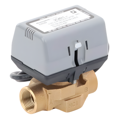 Válvula Motorizada de 2 Vías / Actuador Integrado / Conexión BSPT 3/4" / Control On/Off / 100-130 VCA / Flujo Bidireccional