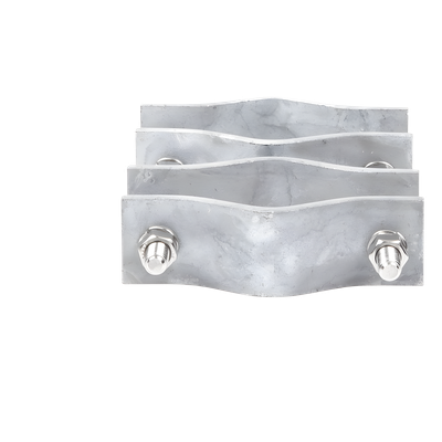 Juego de Abrazaderas Dobles / Mástiles 3.8 a 8.9 cm (1.5 a 3.5 in) / Separación 12 cm (4.75 in) / Acero Galvanizado / Torres Cuadradas o Redondas