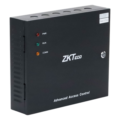 Controlador de Acceso 2 Puertas / 3,000 Huellas / 30,000 Tarjetas / TCP/IP / Gabinete con Fuente 12V 5A / Memoria SD hasta 32GB