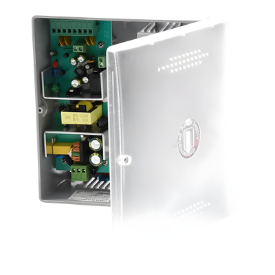 Fuente de Poder con Gabinete / 4 Salidas / 11-15 Vcc / 5 A / Entrada 96-264 Vca / Protección de Batería 10.5 V