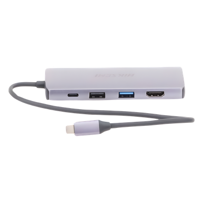 Hub USB-C 8 en 1 / HDMI 4K@30Hz / 3x USB 3.0 5 Gbps / Lector SD + Micro SD / PD 100W / Aluminio 112 mm (4.4 in)