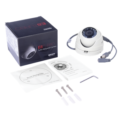 Kit TurboHD / DVR 8 Canales / 8 Cámaras 1080p / Bala y Eyeball / IR 20 m (65.6 ft) / Fuente Regulada 12V-15V / Transceptores UTP