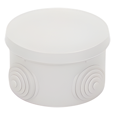 Caja de Derivación Circular / 4 Glándulas de Goma Ajustables / IP55 / -40 a 120°C / 70 mm Diámetro x 48 mm Alto