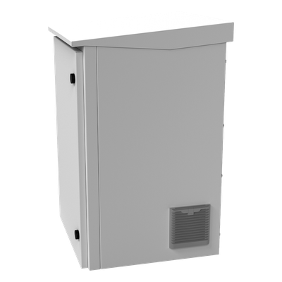 Gabinete Exterior IP / Rack 19" 16U / Acero Galvanizado / Ventilador con Termostato / Filtros Antipolvo / Aislante Térmico / Cerradura con Llave