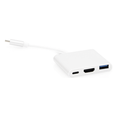 Adaptador Multipuerto USB-C / HDMI 4K / USB 3.0 5 Gbps / Carga PD 65W / 3-en-1 / Plug and Play