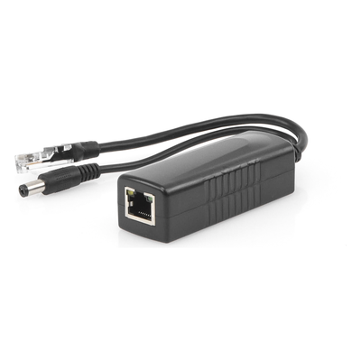 Divisor PoE Pasivo / 48-55 Vcc a 12 Vcc / 2 A / 10/100 Mbps / Alcance 120 m (393.7 ft) / Aislado / IEEE 802.3af
